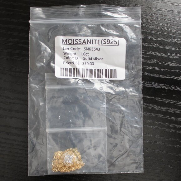 1.0 CT 18k gold plated Moissanite Necklace - Picture 2 of 8